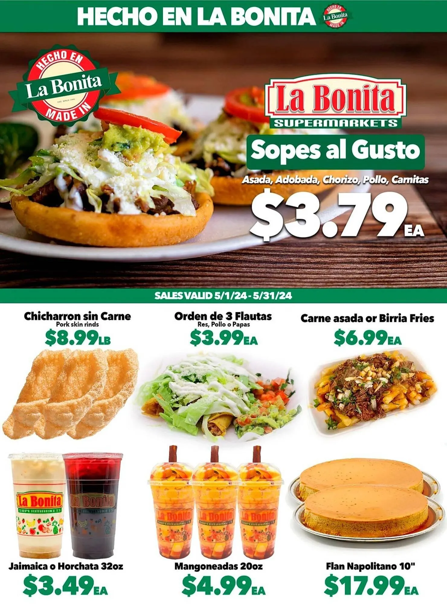 Catálogo de La Bonita Supermarkets Weekly Ad 8 de mayo al 31 de mayo 2024 - Página 1
