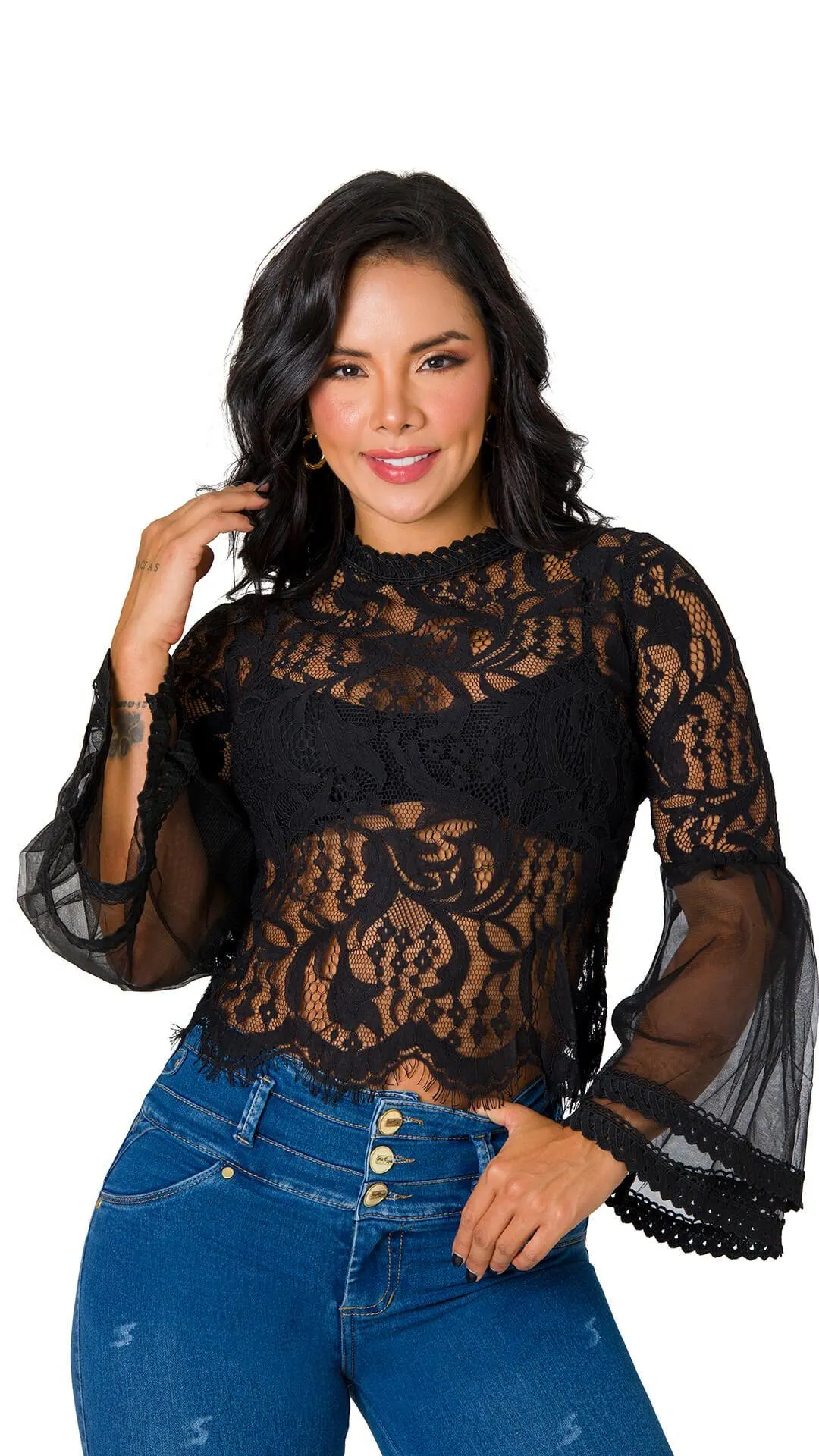 Blusa Manga Larga En Encaje 2B5970B