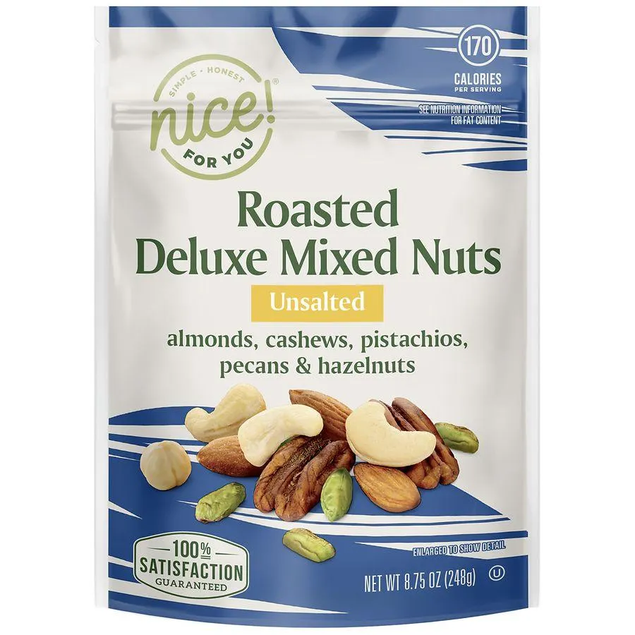 Nice! Roasted Deluxe Mixed Nuts Unsalted, 8.75 oz