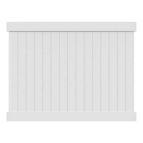 Linden 6 ft. H x 8 ft. W White Vinyl Privacy Fence Panel (Unassembled)