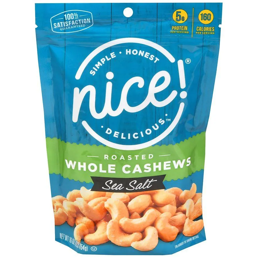 Nice! Roasted Whole Cashews Sea Salt, 16.0 oz