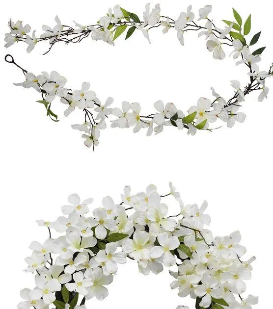 Matching Spring White Dogwood Wreath & Garland