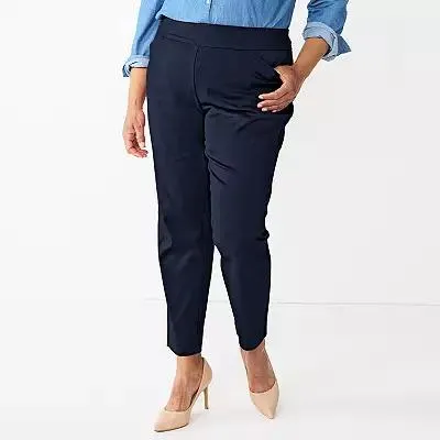 Plus Size Women's Croft & Barrow® Effortless Stretch Pull-On Straight-Leg Pants