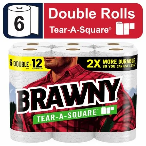 Brawny® Tear-A-Square® Paper Towel Double Rolls 3 Sheet Size Strong Paper Towel