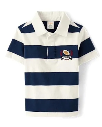 Boys Striped Varsity Polo - Classroom Cutie - bunnys tail