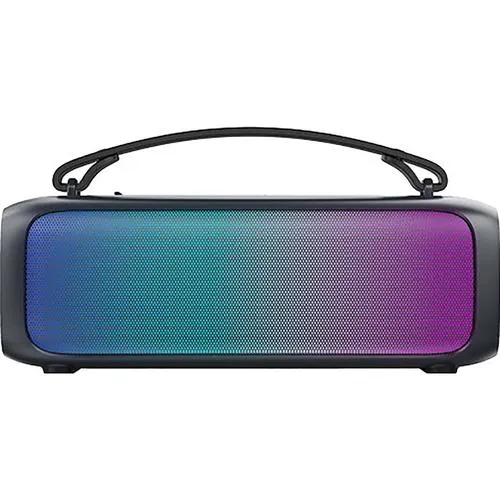 Smart Portable Bluetooth Speaker with RGB Lighting - Black