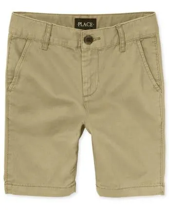 Shorts chinos elásticos para niños - flax