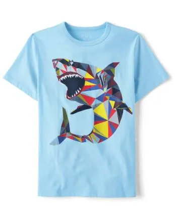 Boys Shark Graphic Tee - cave blue cl