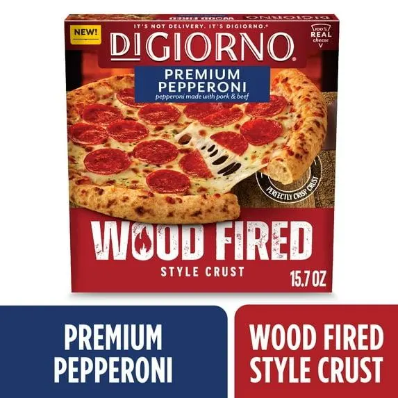 DiGiorno Frozen Pizza, Premium Pepperoni, Wood Fired Style Crust Pizza, 15.7 oz (Frozen)