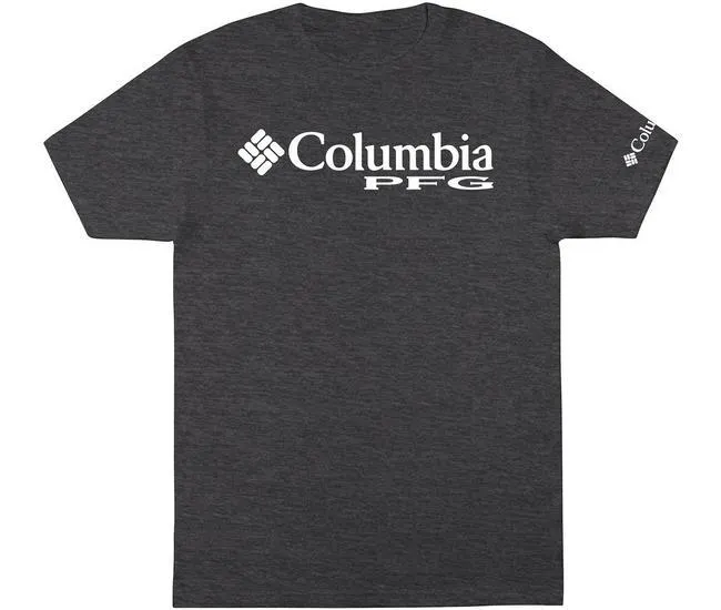 Mens Heathered PFG Logo Short Sleeve T-Shirt