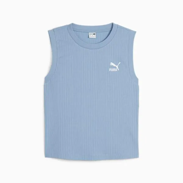 Playera holgada sin mangas para mujer CLASSICS Ribbed