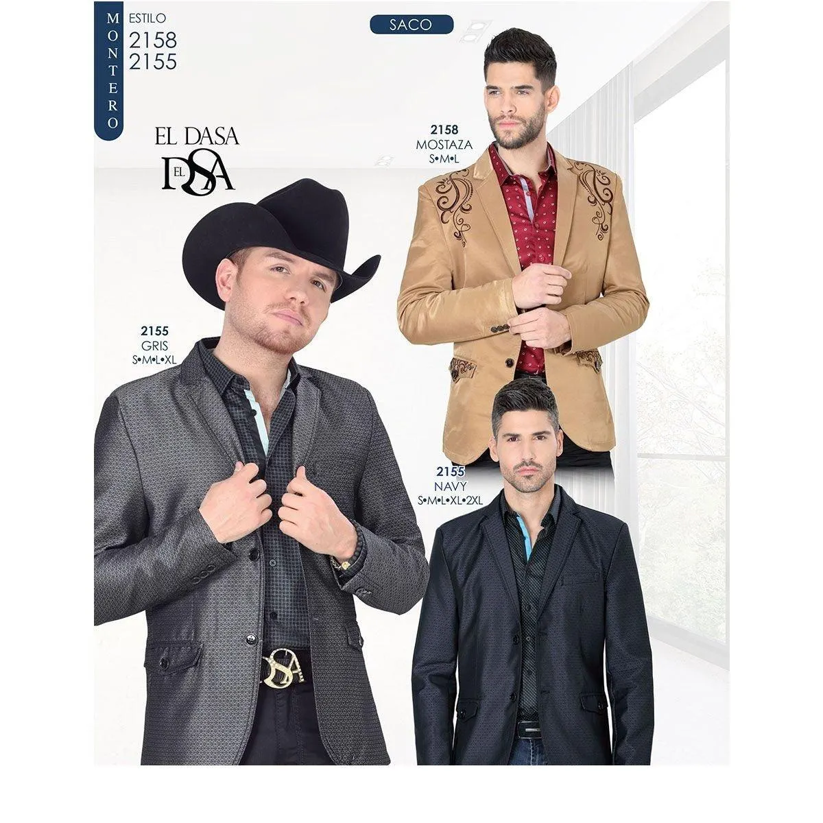 Saco Vaquero para Hombre Mostaza Bordado del Dasa MON-2158M