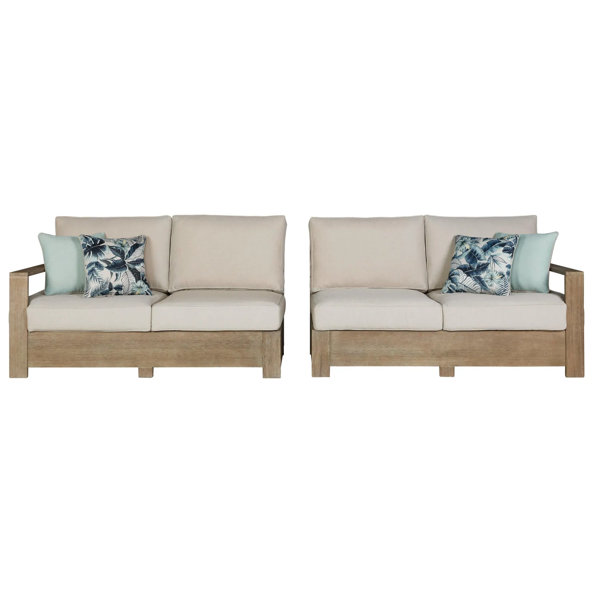 Silo Point Sofá de dos plazas para exteriores con cojín, orientado hacia el brazo derecho/brazo izquierdo (juego de 2)