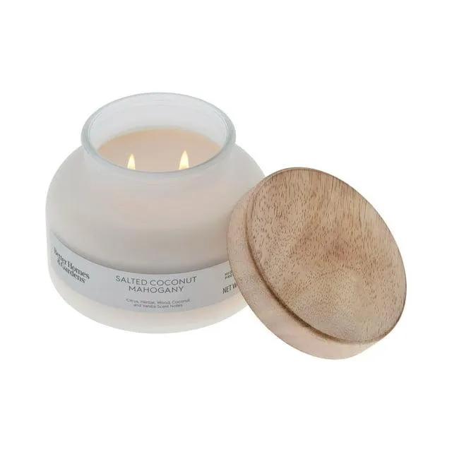 Better Homes & Gardens Salted Coconut Mahogany Scented 2-Wick 18oz (510.3 g) Frosted Jar Candle