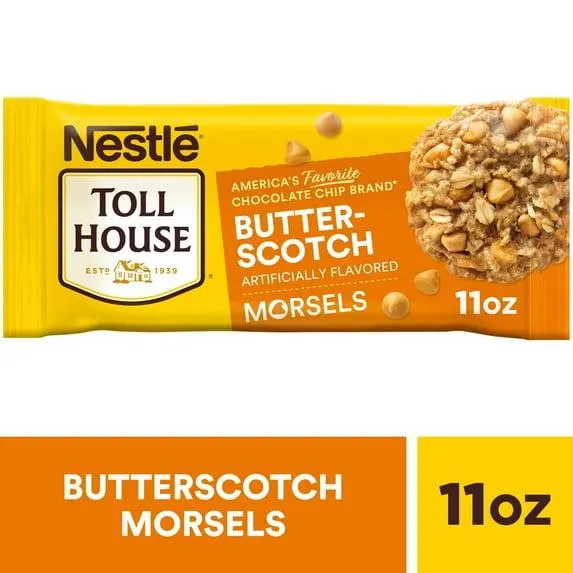 Nestle Toll House Butterscotch Baking Chips for Christmas Cookie Baking, 11 oz Bag