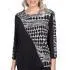Womens Spliced Animal Print 3/4 Sleeve Top