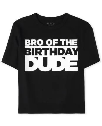 Camiseta gráfica de cumpleaños familiar a juego para niños - black