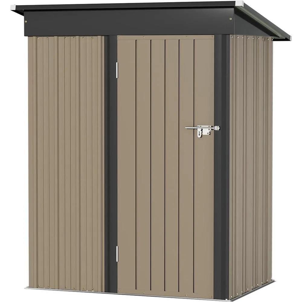thinkstar Metal Outdoor Storage Shed 5Ft X 3Ft, Steel Utility Tool Shed Storage House With Door & Lock, For Backyard Garden Patio Lawn