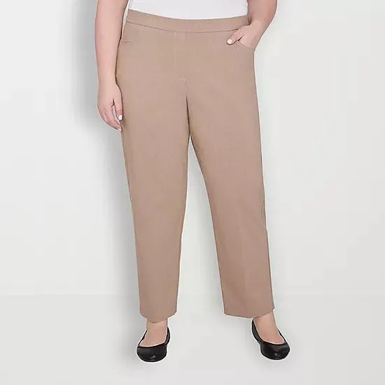 new! Alfred Dunner-Plus Short Charm School Womens Mid Rise Slim Pull-On Pants