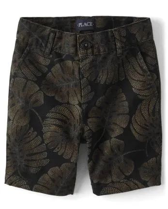 Shorts chinos con estampado para niños - black