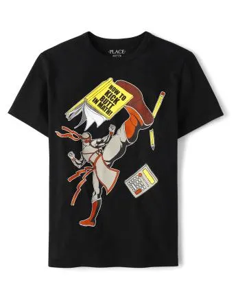 Boys School Ninja Graphic Tee - black