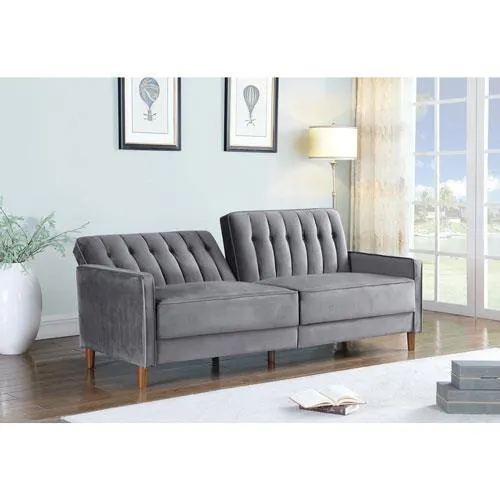 Angel Gray Velvet Futon