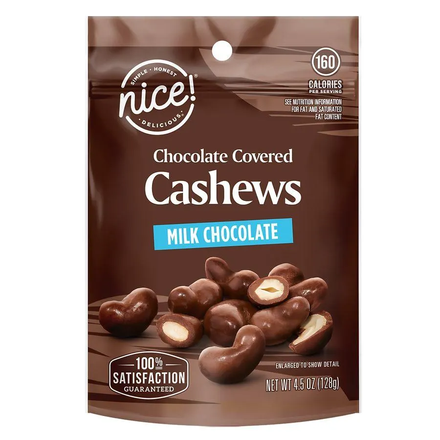 Nice! Chocolate Covered Cashews Milk Chocolate, 4.5 oz