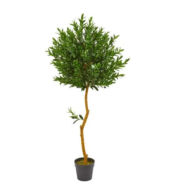 Nearly Natural 58" UV Resistant Olive Topiary Artificial Tree