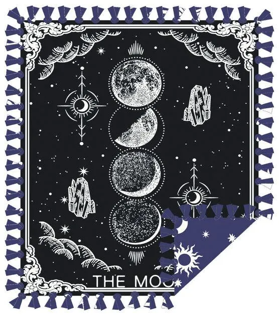 72" Wide Moon Tarot Card No Sew Fleece Blanket