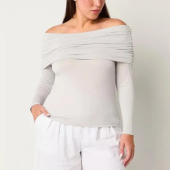 new! Worthington Womens Long Sleeve Blouse