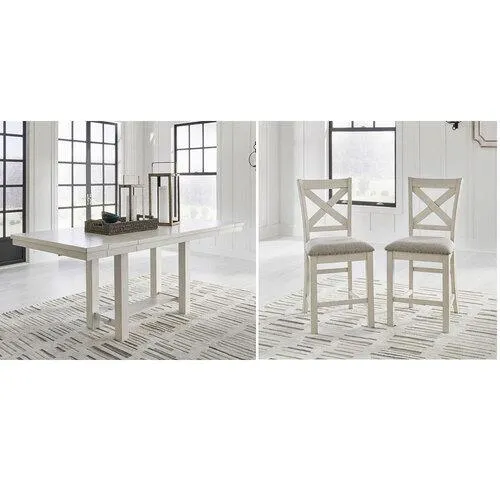 Robbinsdale Counter Height Dining Extension Table and Two Counter Height Barstools