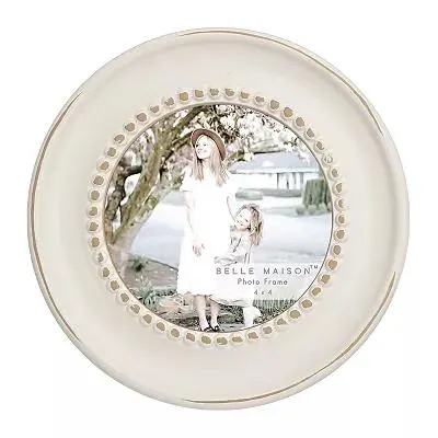 Belle Maison Distressed White Round Table Top Frame