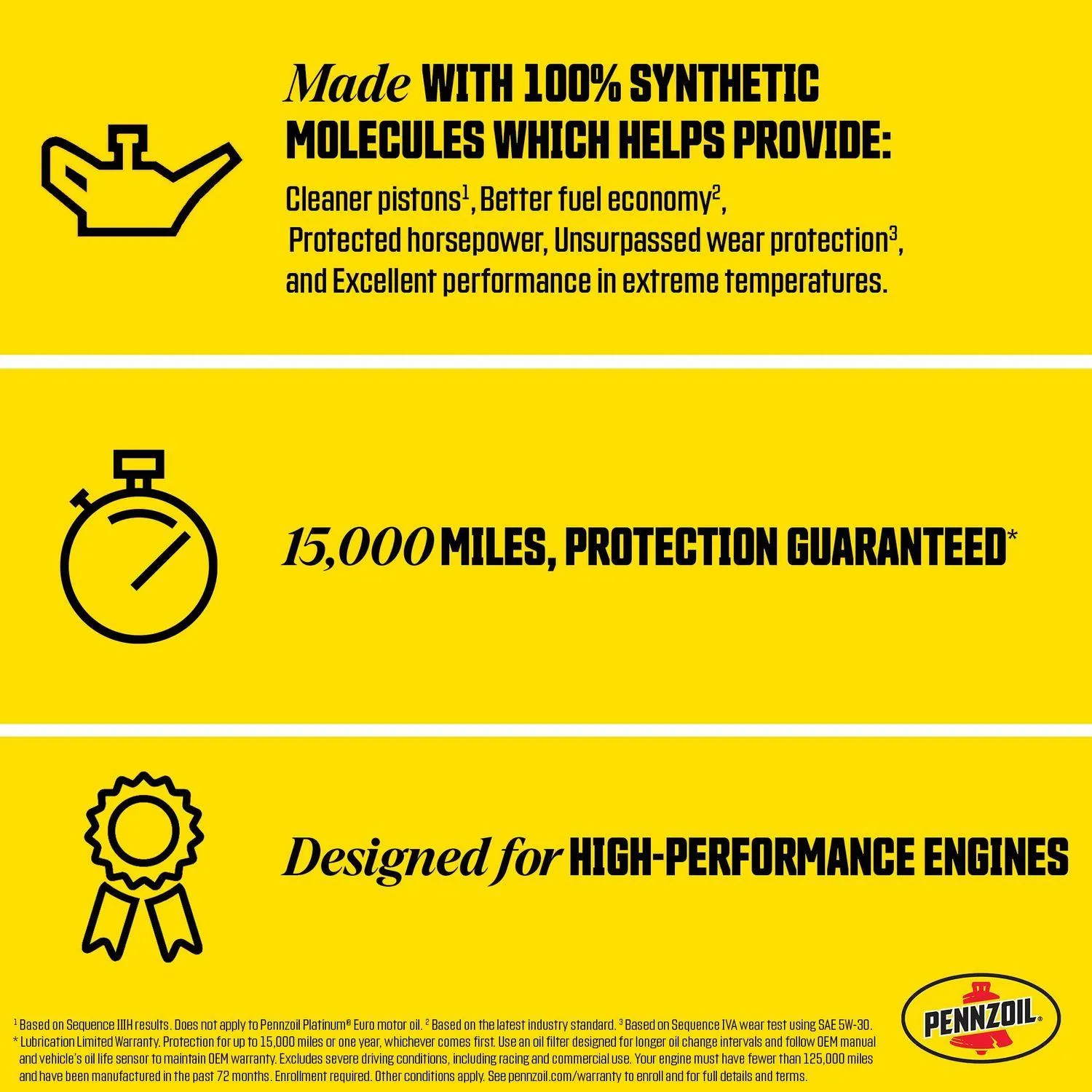 Pennzoil Platinum Full Synthetic Engine Oil 0W-20 5 Quart