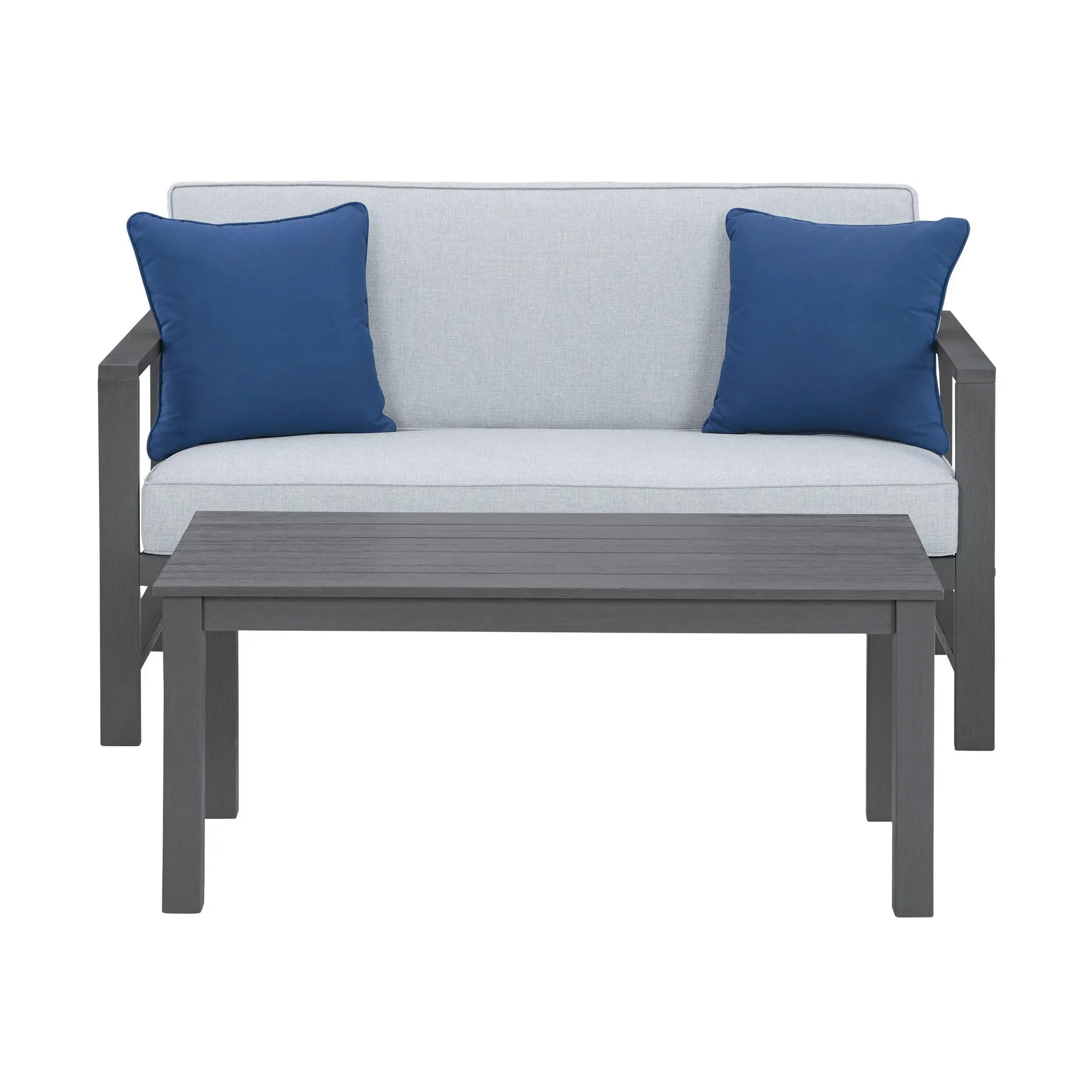 Fynnegan Outdoor Loveseat con mesa (juego de 2)