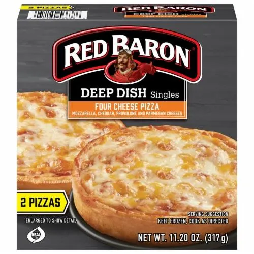 Red Baron Four Cheese Deep Dish Personal Frozen Pizza