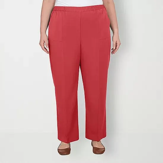 new! Alfred Dunner-Plus Short Sedona Sky Womens Mid Rise Straight Pull-On Pants