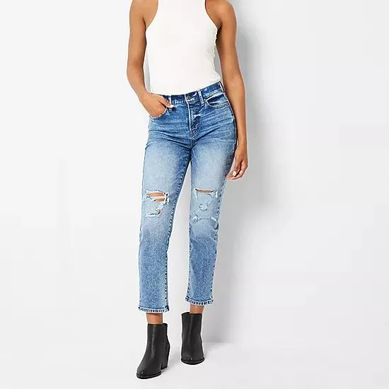 a.n.a Womens High Rise Straight Leg Jean