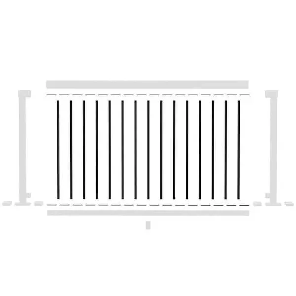 6 ft. Matte Black Aluminum Deck Railing Picket and Spacer Kit for 36 in. high system
