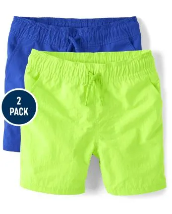 Boys Quick Dry Pull On Pool To Play Shorts 2-Pack - multi clr