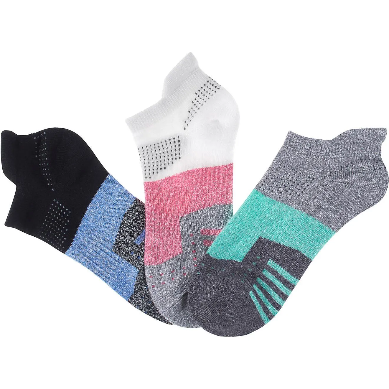 BCG Performance Tab No-Show Dotted Skyline Socks 3-Pack