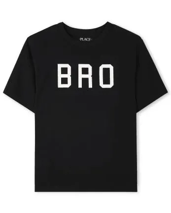 Camiseta con estampado Family Bro a juego para niños - black