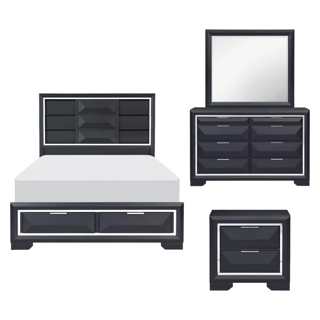 Genoa Charcoal 4pcs Beroom Set