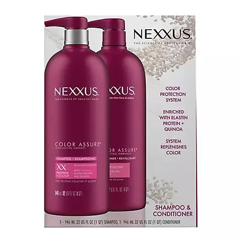 Nexxus Color Assure Shampoo and Conditioner Enhances Color Vibrancy for Up to 40 Washes, 2 ct./32 oz.