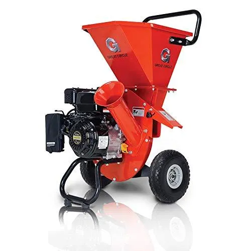 GreatCircleUSA Wood Chipper Shredder Mulcher Heavy Duty 212cc Gas Powered 3 in 1 Multi-Function 3" Inch Max Wood Diameter