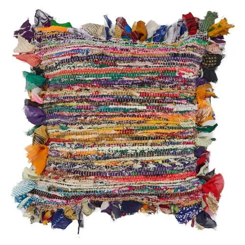 Cojín a rayas Chindi, 18" x 18"