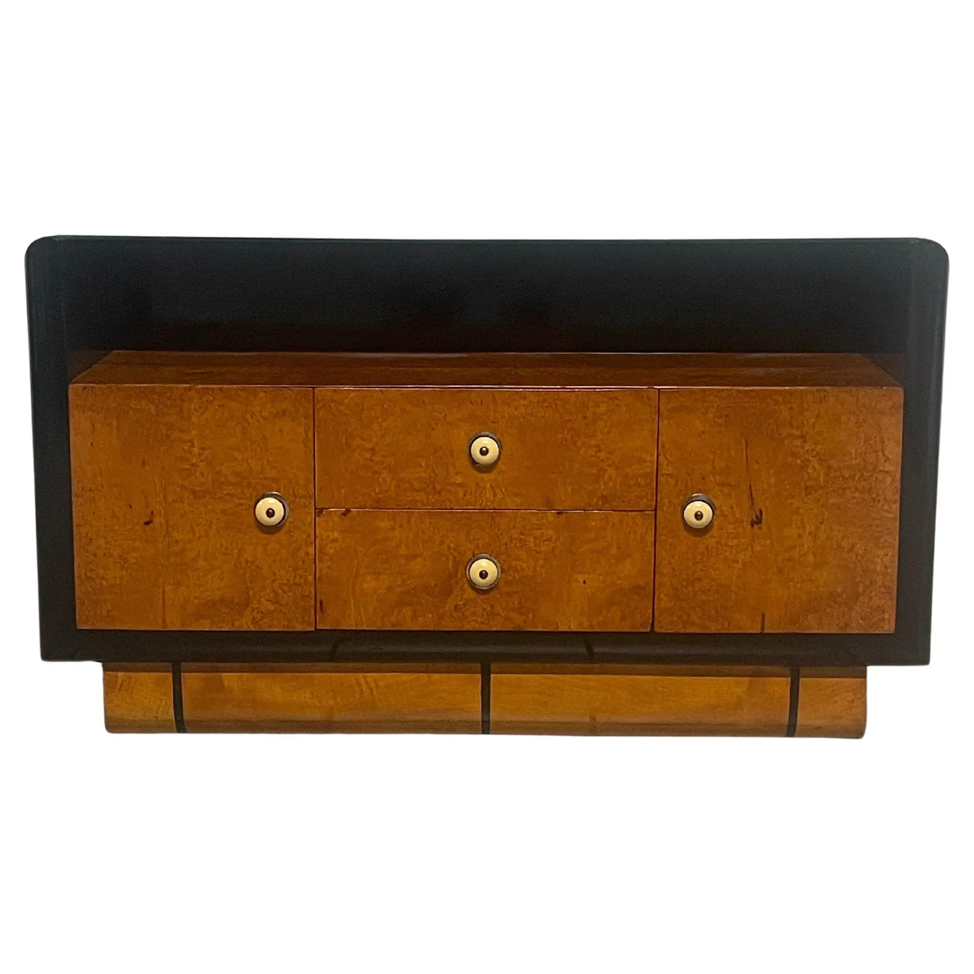 Armario bajo deco con tapa de cristal, años 30