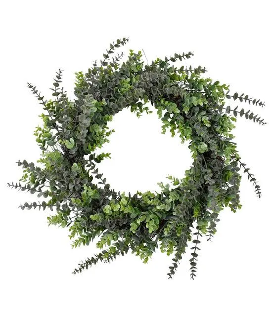 Matching Spring Eucalyptus Leaf Wreath & Garland