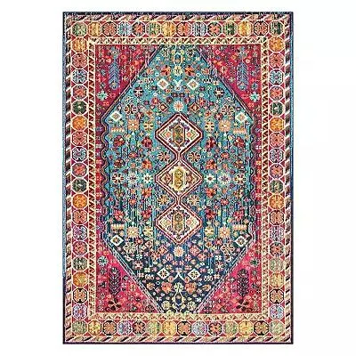 nuLOOM Vintage Erline Framed Floral Rug