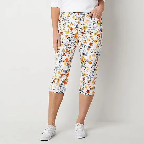 St. John's Bay Womens Secretly Slender Mid Rise Capris