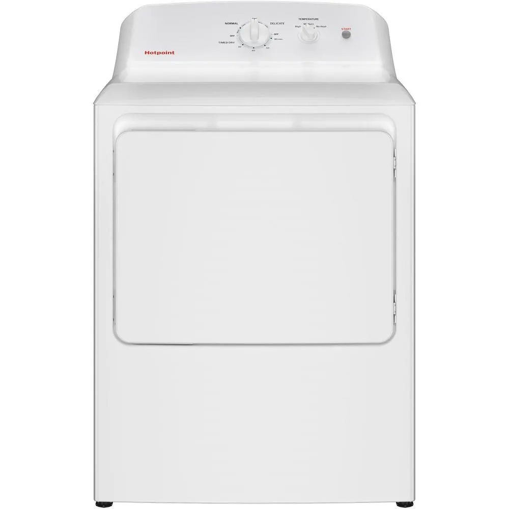Hotpoint HTX26EASWWW 6.2 cu. ft. Capacity Electric Dryer with up to 120 Ft. Venting and Shallow Depth - White